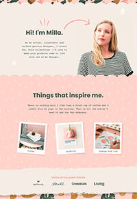 About page Showit website template Milla by The Template Emporium
