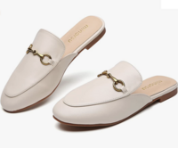 white mule loafer shoes