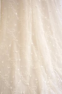 Hand embroidered lace wedding dress