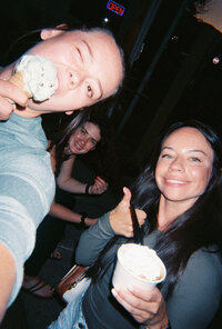 girls eat ice cream 