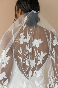 close-up of beautiful bride's veil