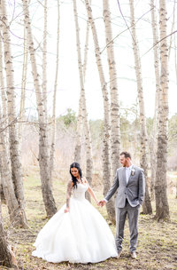 Princess bride and groom in Estes Park Colorado