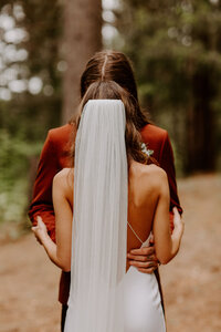 bride and groom kissing