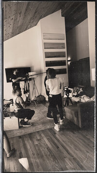 Behind the scenes image from the short film Dolly's Room.