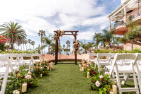 Ceremony location for La Valencia La Jolla San Diego wedding venue