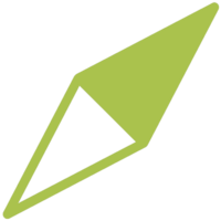 Compass needle icon pointing to the north east.