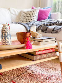 Bright and colorful photo of living room decor edited with the Timeless Lightroom mobile presets