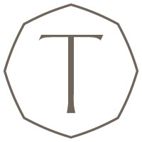 Tara McMullen Photography Brand Icon - Capital Letter T with  rounded octagonal shape border