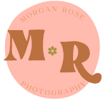 Pink logo for Morgan Rose Photography