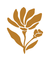 She Who Magnifies Flower Icon in Burnt Amber