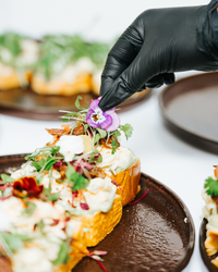 Catering setup at London event by Nouré & Co