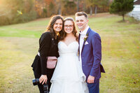 Eleanor Stenner with bride and groom at Birmingham wedding 