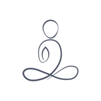 Minimalistisches Logo von MomentRaum, das eine sitzende, meditative Yogapose darstellt und für Achtsamkeit und Entspannung steht.