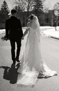 Wisconsin bride and groom during intimate milwaukee wedding