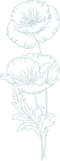 ninth avenue studios blue flower graphic