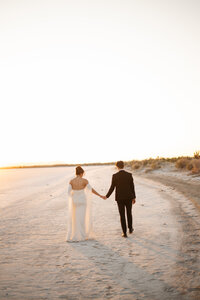 Bonneville Salt Flats Elopement with bride and groom
