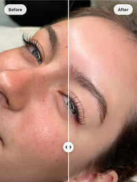 Lash Lift and Tint before and after performed at A Touch of Color Makeup an Hair in Monroe CT
