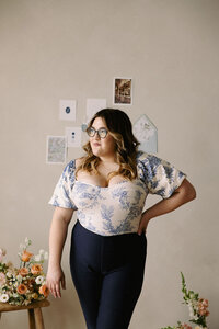 Wedding planner, Zelie & Co., posing and looking to the side