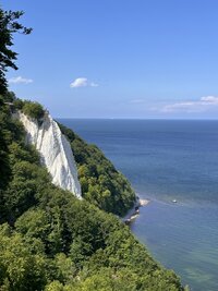 Aussicht auf die Kreidefelsen auf Rügen.