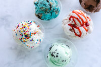 scoops of different flavors of ice cream