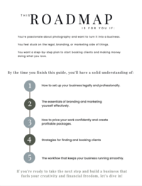 Preview of inside pages from the 44-page Photography Business Guide for new photographers

