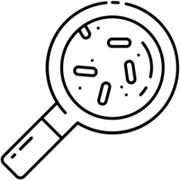 line drawing of a magnifying glass