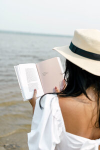 Woman Reading Self Help Book