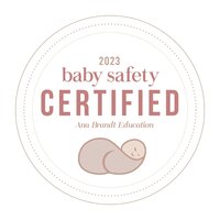 baby safety certified badge from Ana brandt education, 2023 course