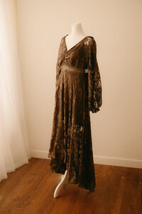 brown lace long sleeve maternity dress from Nashville client closet, styled for maternity photography sessions.