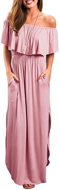 pink maxi dress off the shoulder amazon styles