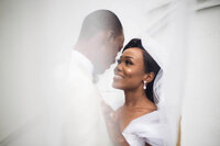 Bride and Groom looking into each other eyes