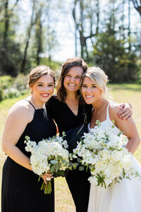 Eleanor Stenner with bride and groom at Birmingham wedding 