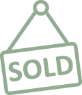 Green line icon for sold sign