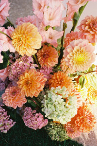 Film photography of bride's bouquet at Talm Beach House, Port Stephens