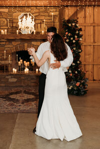 Bride and groom dancing during their reception