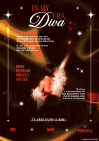 Affiche créée par Fenicia Studio représentant une diva sur scène.