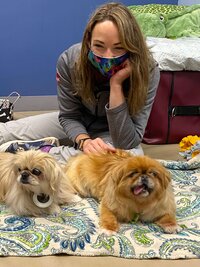 Dr. Marie with Pekinese
