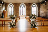 Smock Alley wedding venue space in Dublin, Ireland designed by Wednesday Wedding Club