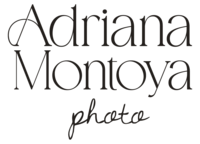 The black version of the Adriana Montoya Photo primary logo.
