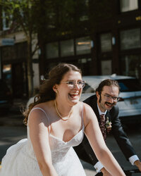 Bride and groom touch foreheads at their Knoxville wedding