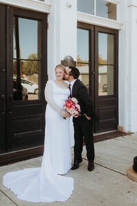 Bride and Groom walking down the aisle