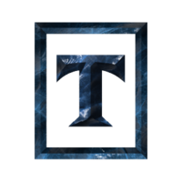 Tailored Builds icon with letter "T" and surrounding frame. Designed in multicolored stone