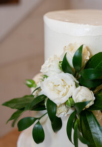 brides light pink wedding flowers preserved in a square resin block