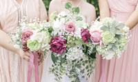 York, PA Photographer | 3 pink bridal flower arrangements