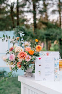 dusty rose bridal bouquet at Lighthouse Point Connecticut