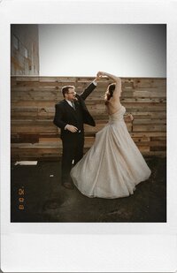 bride and groom portrait at sunset in Mt. Rainier National Park