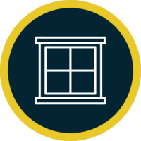 Window icon in yellow circle, representing Black Bear Roofing’s window replacement and upgrade services.