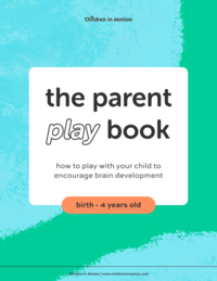cover with a blue and green background and title text 'the parent play book'