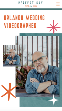 Mobile screen capture of videographer website