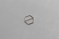 Hexagon paperclip koper voor geboortekaartjes